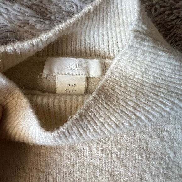 XS brown cream color block mock neck sweater - Picture 3 of 4